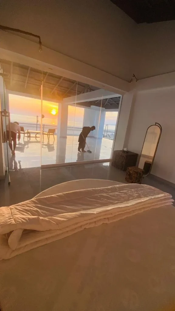 Sunset and beautiful sea/beach view inside executive room of gidan beach resort